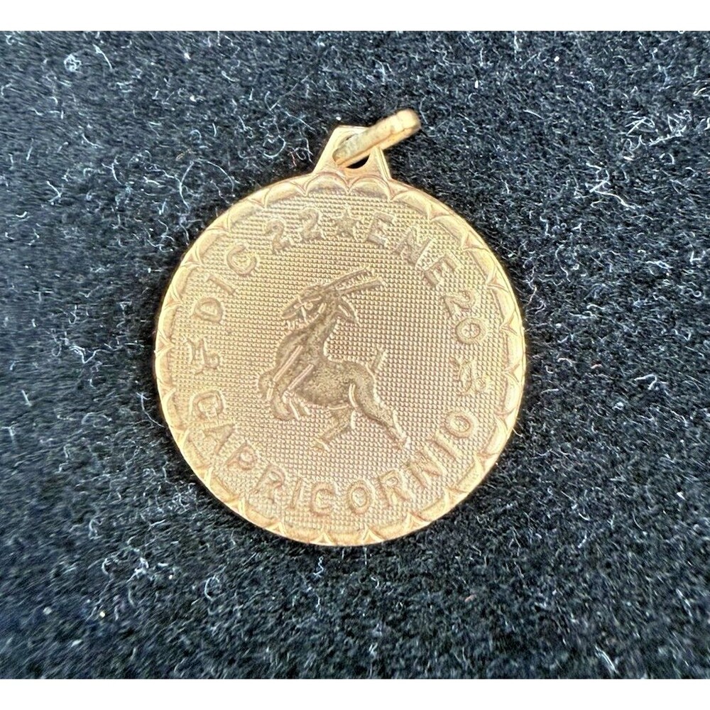 Rare, Vintage, Rose Gold Color, Capricorn Zodiac Sign Charm Pendant